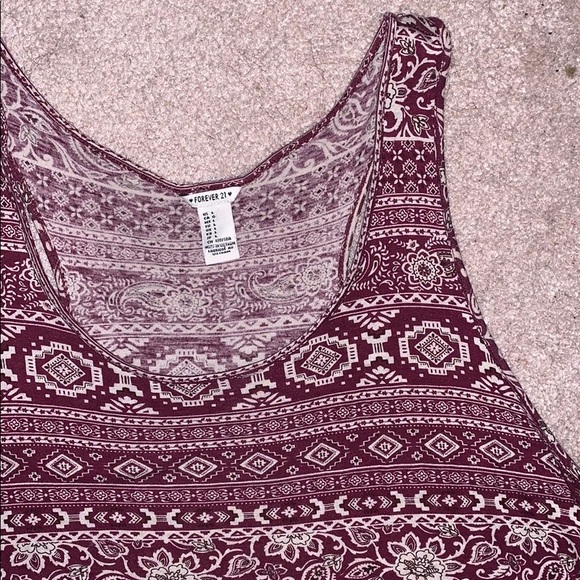 Forever 21 burgundy tribal tank top - Picture 1 of 3